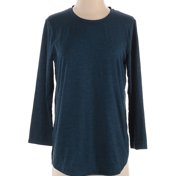 Athleta Blue 3/4 Sleeve Top - Picture 1 of 2